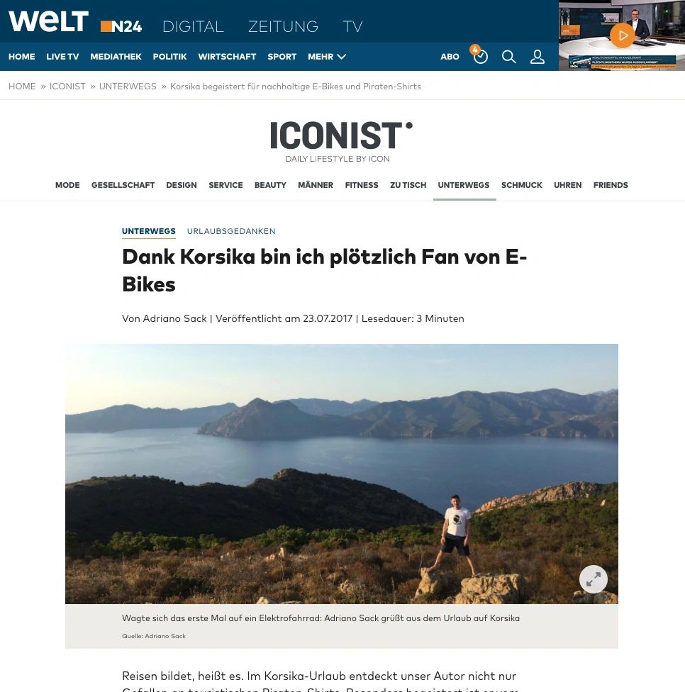 Die Welt – Dank Korsika bin ich plötzlich Fan von E-Bikes