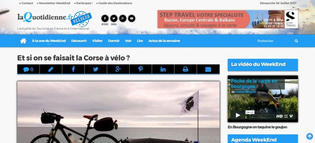 La Quotidienne – Et si on se faisait la Corse à vélo ?